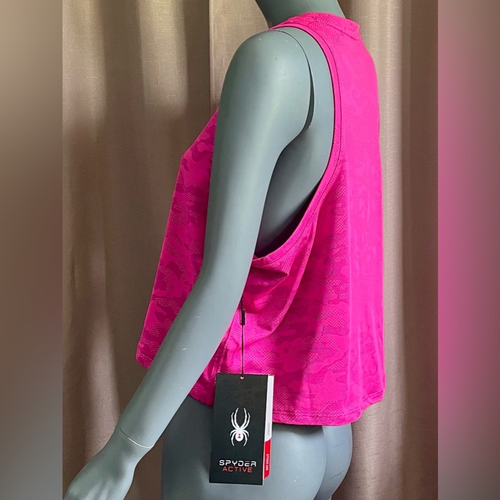 NWT Spyder Women's Pink Camo Active Large Racerback Tank Top - Picture 2 of 7